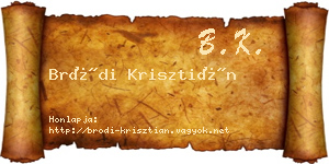 Bródi Krisztián névjegykártya