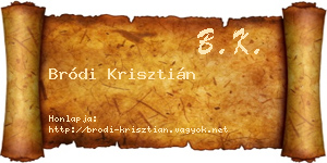 Bródi Krisztián névjegykártya